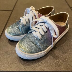Yosi Samra Glittery Blue and Pink Kids Sneakers